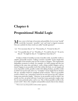 Chapter 6 Propositional Modal Logic