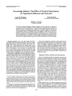 Knowledge Matters: The Effect of Tactical Descriptions on