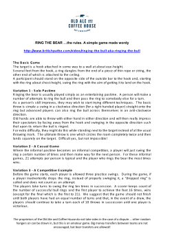 RING THE BEAR &hellip;the rules. A simple game made wordy http://www
