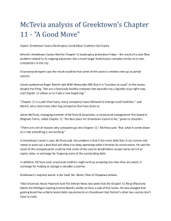 McTevia analysis of Greektown`s Chapter 11