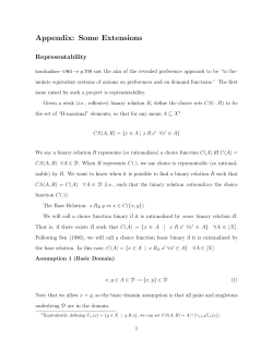Miscellaneous Supplements to Notes on Choice Theory I