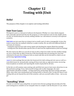 Chapter 12 Testing with JUnit