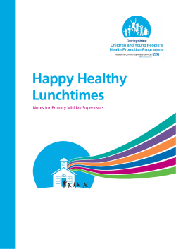 Happy Healthy Lunchtimes for Primary MDS