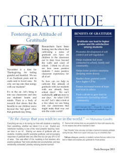 Gratitude can lead to higher grades and life satisfaction among