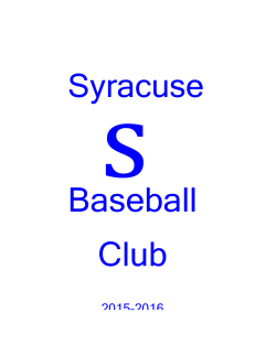 Syracuse Baseball Club Parent Packet