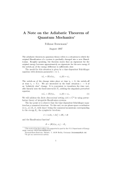 A Note on the Adiabatic Theorem of Quantum Mechanics