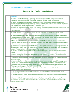Outcome 5.1 – Health-related Fitness