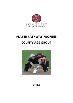 Player pathway profiles - Somerset Cricket Board