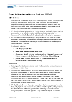 Developing Becta as a Campaigning Organisation