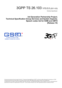 Speech codec list for GSM and UMTS