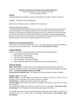 MINUTES OF THE PREVIOUS MEETING CORRESPONDENCE