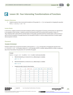 Algebra I Module 3, Topic C, Lesson 18: Teacher Version