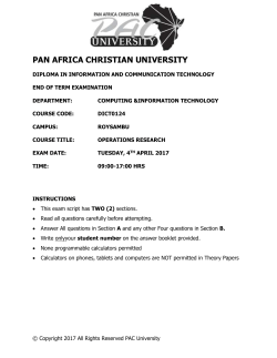 PAN AFRICA CHRISTIAN UNIVERSITY EXAMINATIONS PAPER