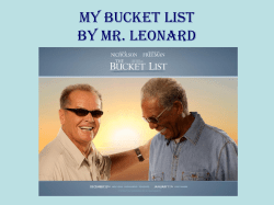 MY BUCKET LIST