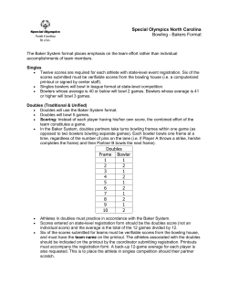 Baker Format of bowling - Special Olympics North Carolina