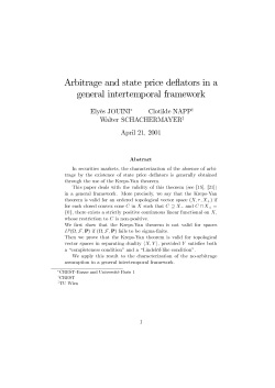 Arbitrage and state price de ators in a general intertemporal framework