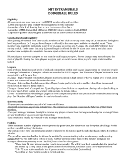 MIT INTRAMURALS DODGEBALL RULES