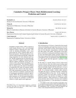 Cumulative Prospect Theory Meets Reinforcement Learning
