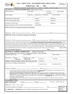 Empty Seat Application - TDSB School Websites