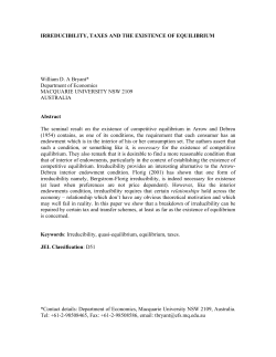 IRREDUCIBILITY, TAXES AND THE EXISTENCE OF EQUILIBRIUM