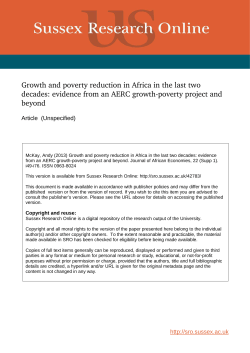 Growth and poverty reduction in Africa in the last two decades