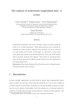 The analysis of multivariate longitudinal data: A review 1 Introduction