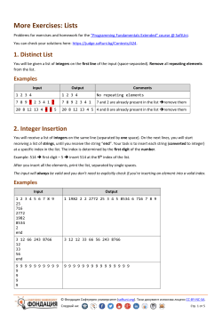Exercises and Homework for the Programming