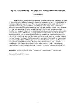 Electronic word of mouth and its effects on firm reputation and