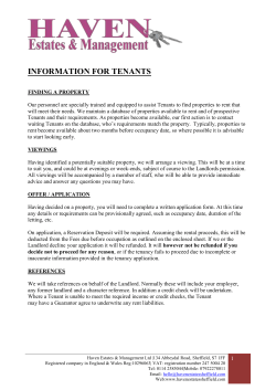 Info for Tenants - Haven Estates and Management