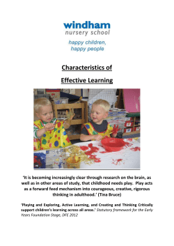 (Tina Bruce) `Playing and Exploring, Active Learning, and Creating