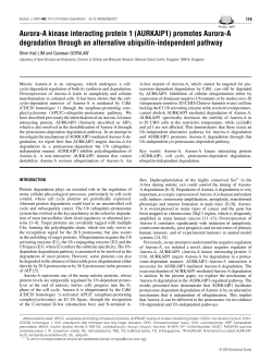 Aurora-A kinase interacting protein 1 (AURKAIP1) promotes Aurora