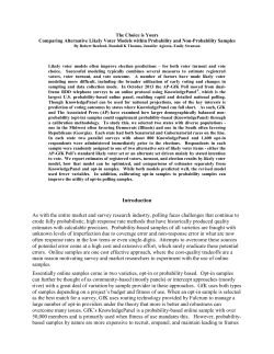 Introduction As with the entire market and survey