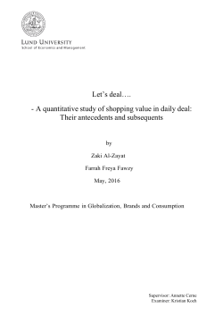 Let`s deal&hellip;. - A quantitative study of shopping value in daily deal