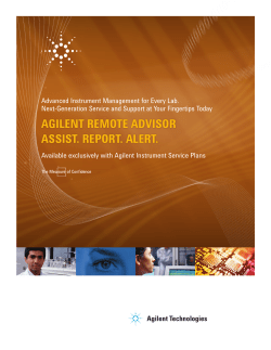 AGILENT REMOTE ADVISOR ASSIST. REPORT. ALERT.