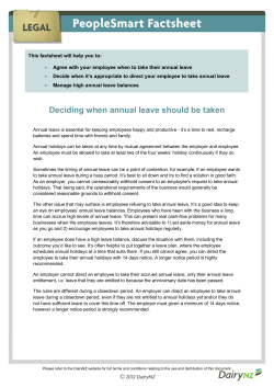 Deciding when annual leave should be taken
