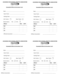 LOUISIANA HIGH SCHOOL ATHLETIC ASSOCIATION Basketball