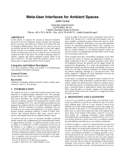 Meta-User Interfaces for Ambient Spaces