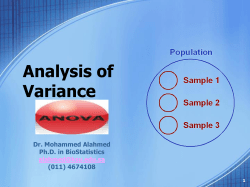 Analysis of Variance
