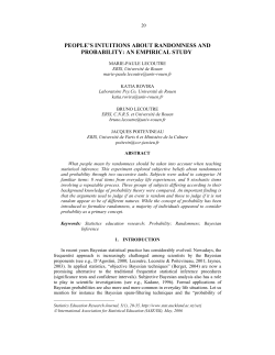 people`s intuitions about randomness and probability