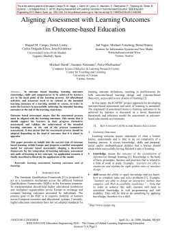 Aligning Assessment with Learning Outcomes in Outcome