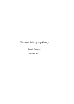 Notes on finite group theory - School of Mathematical Sciences