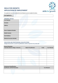 skills for growth application of employment