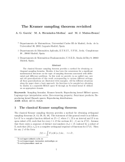 The Kramer sampling theorem revisited - Research Group