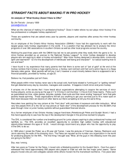 straight facts about making it in pro hockey