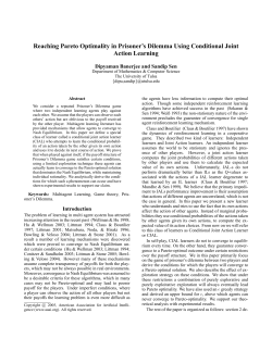 Reaching Pareto Optimality in Prisoner`s Dilemma Using