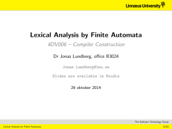 Lexical Analysis by Finite Automata