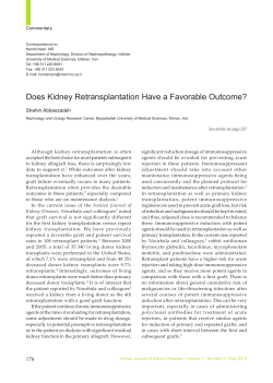 Does Kidney Retransplantation Have a Favorable Outcome?