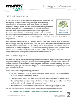 Strategy Arts Overview