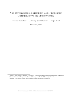 Are Information-gathering and Producing - Berkeley-Haas