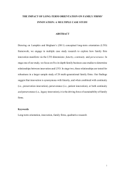 THE IMPACT OF LONG-TERM ORIENTATION ON FAMILY FIRMS